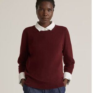 Quince Mongolia Burgundy Cashmere Sweater Medium